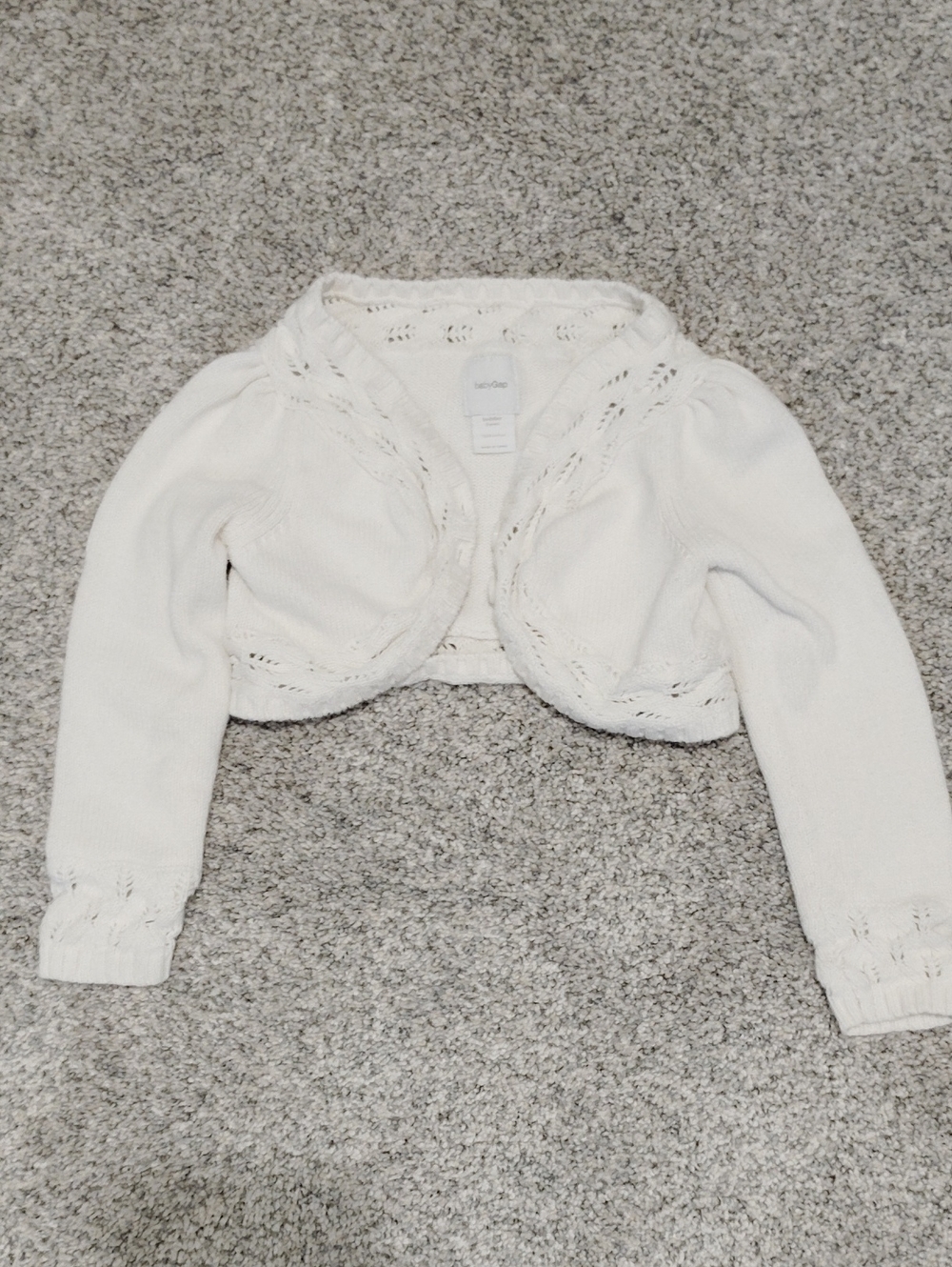GAP White Cropped Knit Cardigan